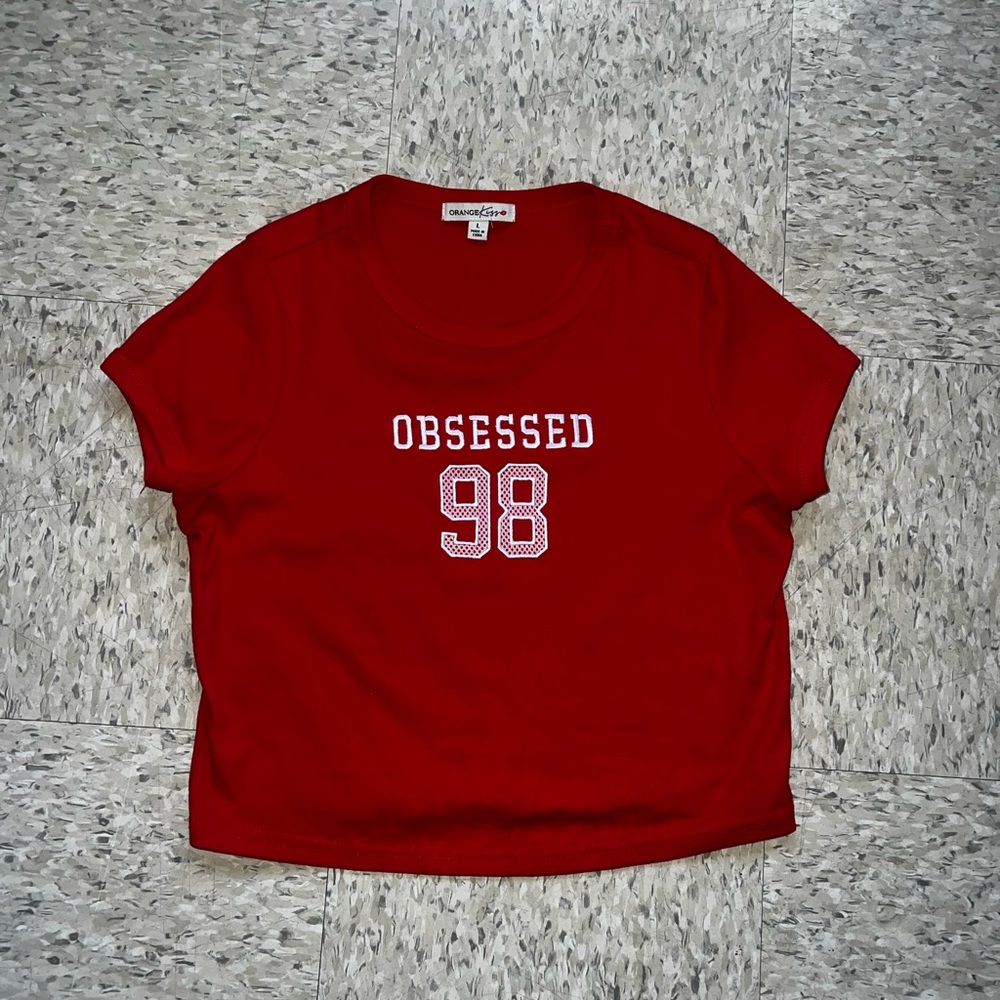 Red crop top